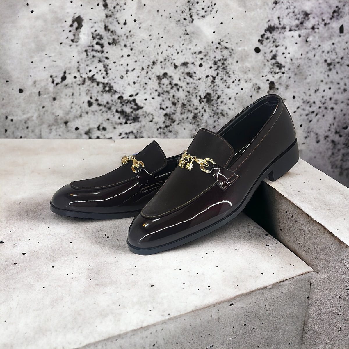 Golden Tassel Maroon Shine SLIP-ONS