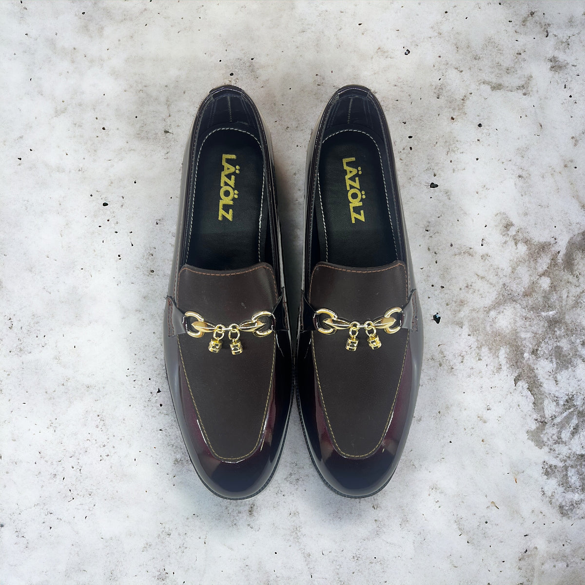 Golden Tassel Maroon Shine SLIP-ONS